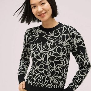 Kate Spade BNWT Floral Scribble Crewneck Sweater Elephant